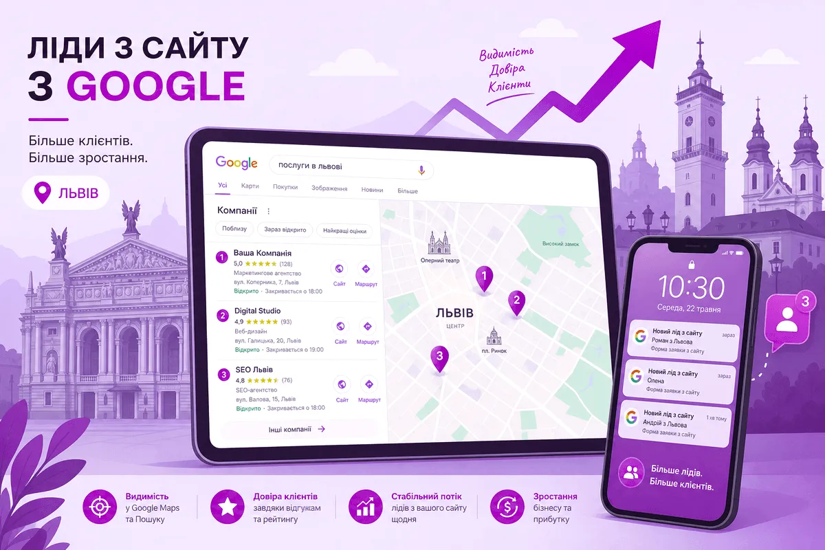 Заявки з Google Карти для бізнесу у Львові — WebQos